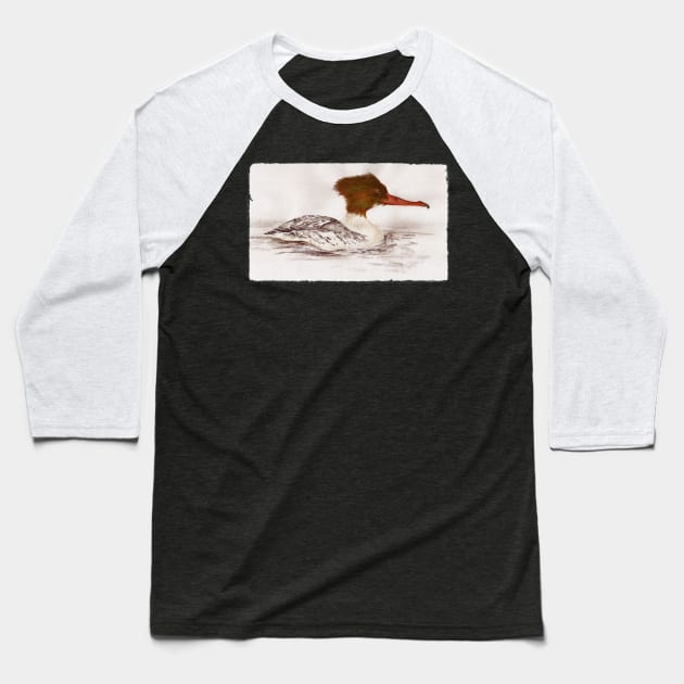 Goosander Baseball T-Shirt by jellygnomes